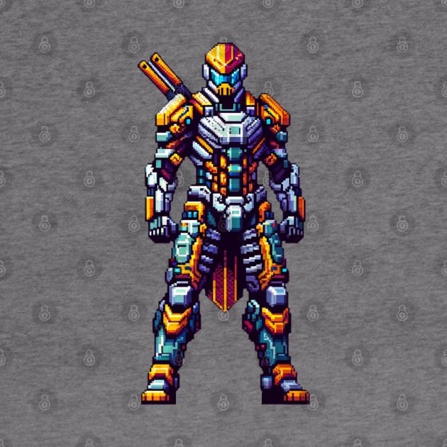 Cyberpunk Medieval Knight - Futuristic Armor Pixel Art by Pixel Punkster